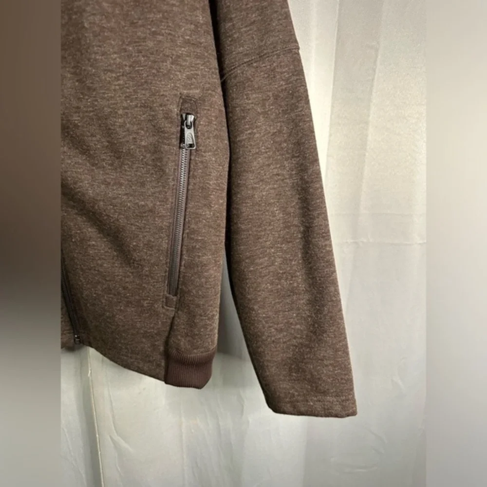 The‎ North Face Mens Brown Heathered Full Zip Fleece Hoodie Jacket Medium